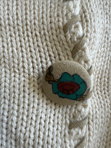 Vintage Sweater Shirt M/L Boho Fringe Aztec Native American Crop Cropped RARE - Picture 4 of 11