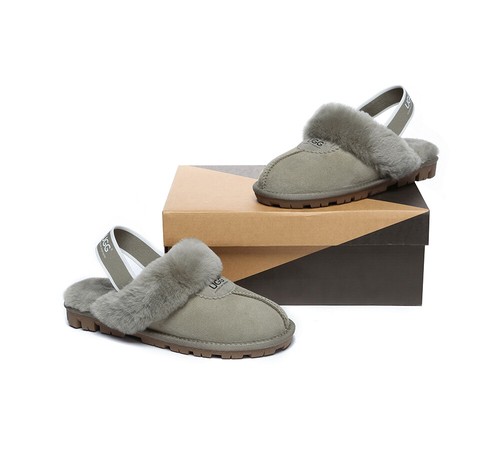 AUSTRALIAN SHEPHERD® UGG Slippers Women Men Sheepskin Wool Strap Slippers Waffle - Picture 23 of 60