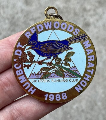 1988 Humboldt Redwoods Marathon Finishers Race Medal Medallion '88