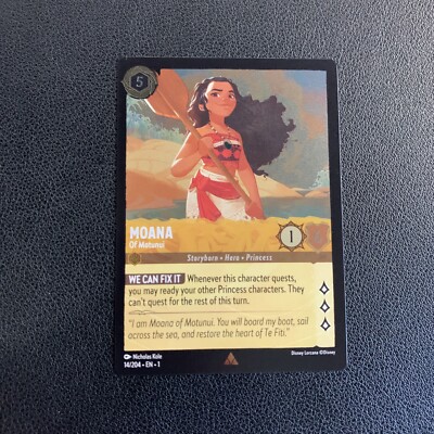 lorcana card template Moana Of Motunui - Rare #14 - Disney Lorcana Card - FOIL/HOLO