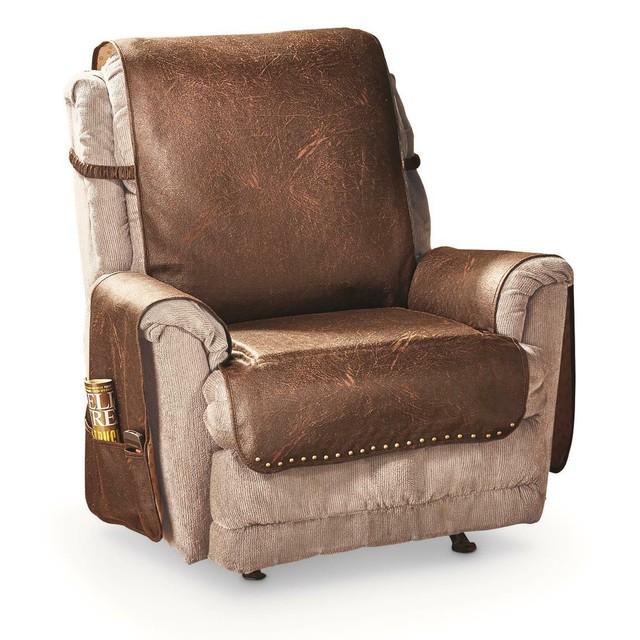 New Universal Faux Leather Recliner Cover Espresso Washable 79 x 78.5
