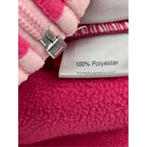 Hanna Andersson Fleece Jacket Girls Kids Size 4 Pink Hooded Full Zip - Picture 8 of 11