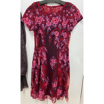 NEW Anthropologie Eva Franco Rosa Red Lace Dress | eBay