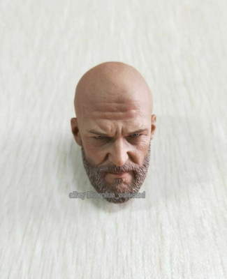 1/6 Male Head Sculpt Bald Beard PVC Head A-20 Mango Villain Fit 12'' Figure Doll