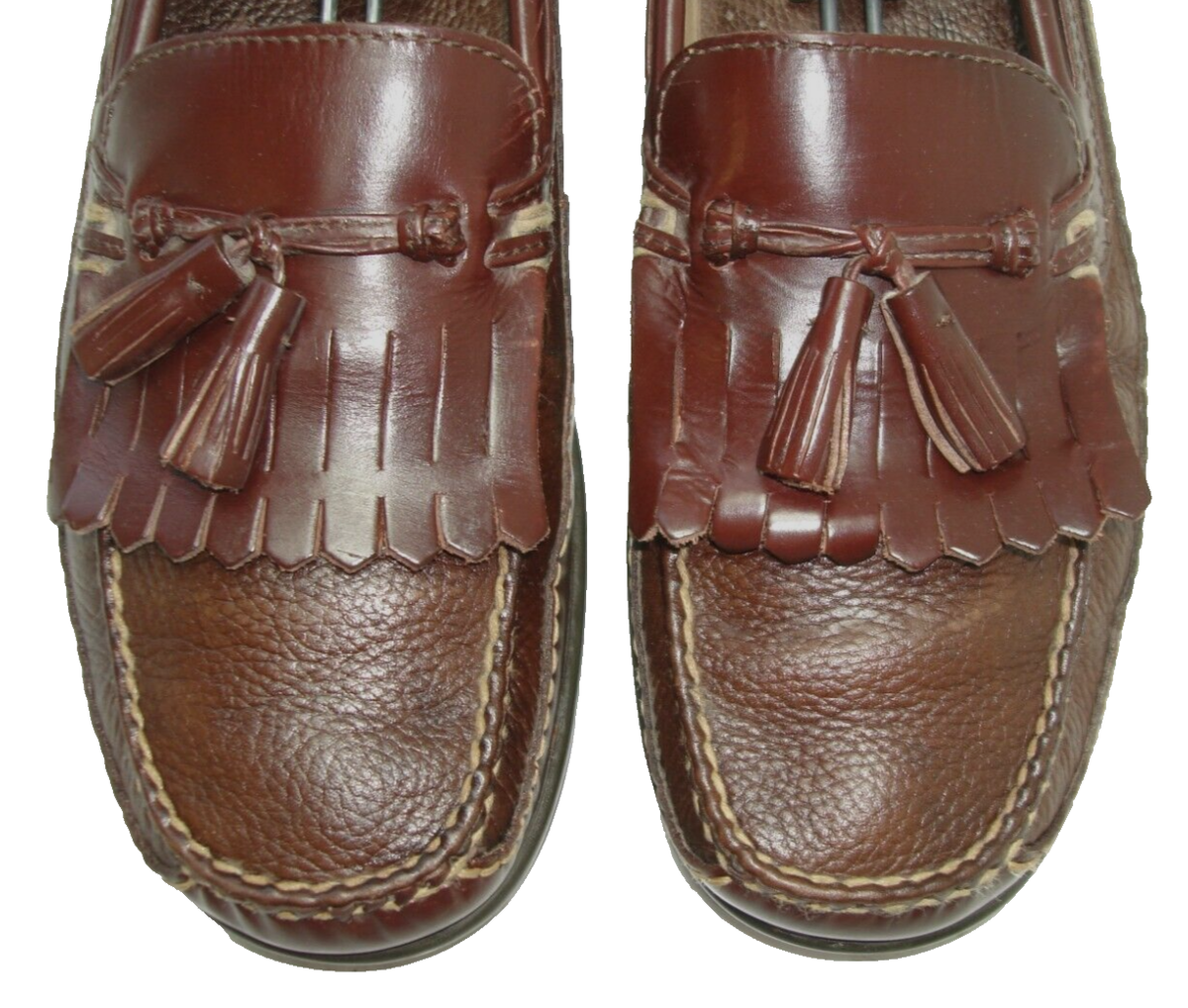Johnston & Murphy Brown Leather Mens Tassle Loafers Size 12M Johnston & Murphy Signature Series Brown Leather Tassel  main image 4