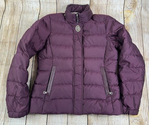 Coach Leatherwear Ruby gefütterte Damen-Daunenjacke burgunderrot Größe Medium Mantel