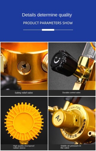 Argon CO2 Pressure Reducer Mig Tig Flow Meter Control Valve Weld Double Backpurg - Picture 16 of 18