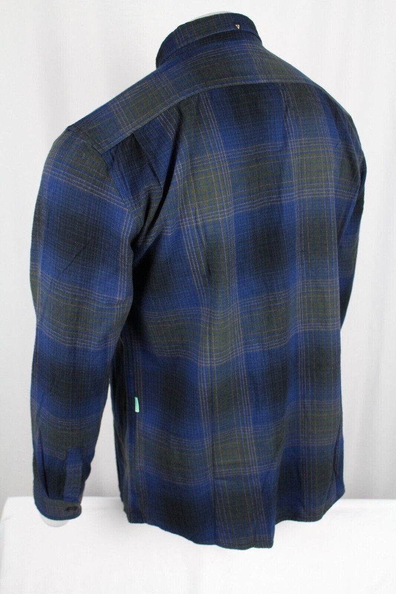 Camicia Uomo Vissla In Flanella Di Cotone A Quadri - Manica Lunga Taglia XL (Blu/Grigio) M513YCEC