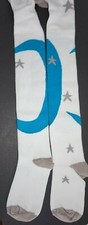 Luna Footed Tights White Silver Stars Moon Sz 2-3 Years Organic Cotton Whimsy