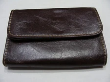 Brown - Faux Leather - Envelope Style Snap Close Wallet!