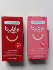2x SodaStream Bubly drops Fruit Water Drops 1.36oz Soda Stream Cherry grapefruit
