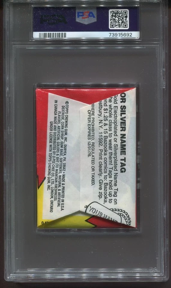 1976 TOPPS HAPPY DAYS WAX PACK - PSA 8 NM-MT - HIGHEST GRADED !!! - Image 2 of 2