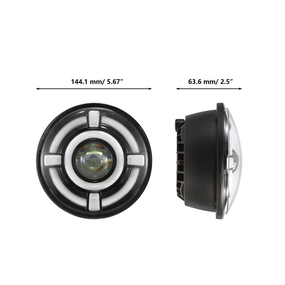 4 faros LED Hi-Lo DRL ámbar intermitente de 5,75" de 5,75" para Peugeot 504 1969-1983 Foto 2 de 4