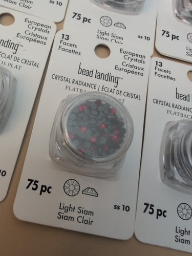 Bead Landing European Crystals Light Siam Facets Flat back Lot (6) ss 10 - Picture 4 of 5