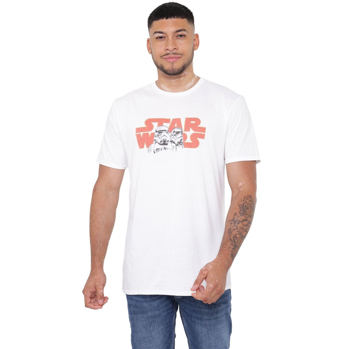 Star Wars Mens T-shirt Stormtrooper Pair Logo Cotton Regular Tee S-2XL  Official