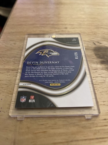 2020 Panini Select - Field Level Tie-Dye Prizm #377 Devin Duvernay /25 (RC) - Picture 7 of 8