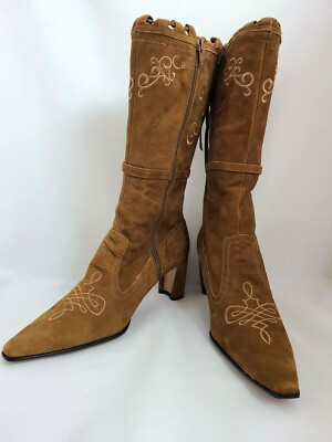 Roper Footwear Brown Suede Cowboy Style Heel Boots Size