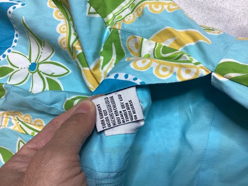 Lilly Pulitzer Strapless Dress 4 Strapless Floral Tie Back Paisley Blue Vintage - Picture 17 of 19