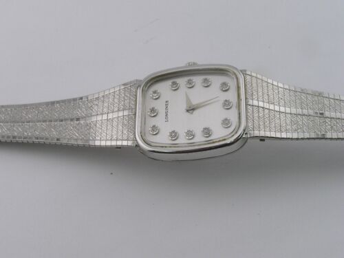 Vintage Longines Watch Diamond Dial Fancy Case & Band 17j Cal 528 1970's - Picture 3 of 11