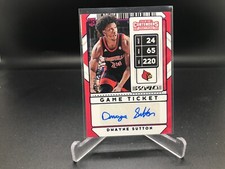 Dwayne Sutton 2020 Contenders Draft Picks Stickers Auto Game Ticket Purple /99