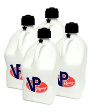 VP Racing 4 Pack White 5 Gallon Square Race Fuel Jugs Circle Track IMCA UMP SCCA