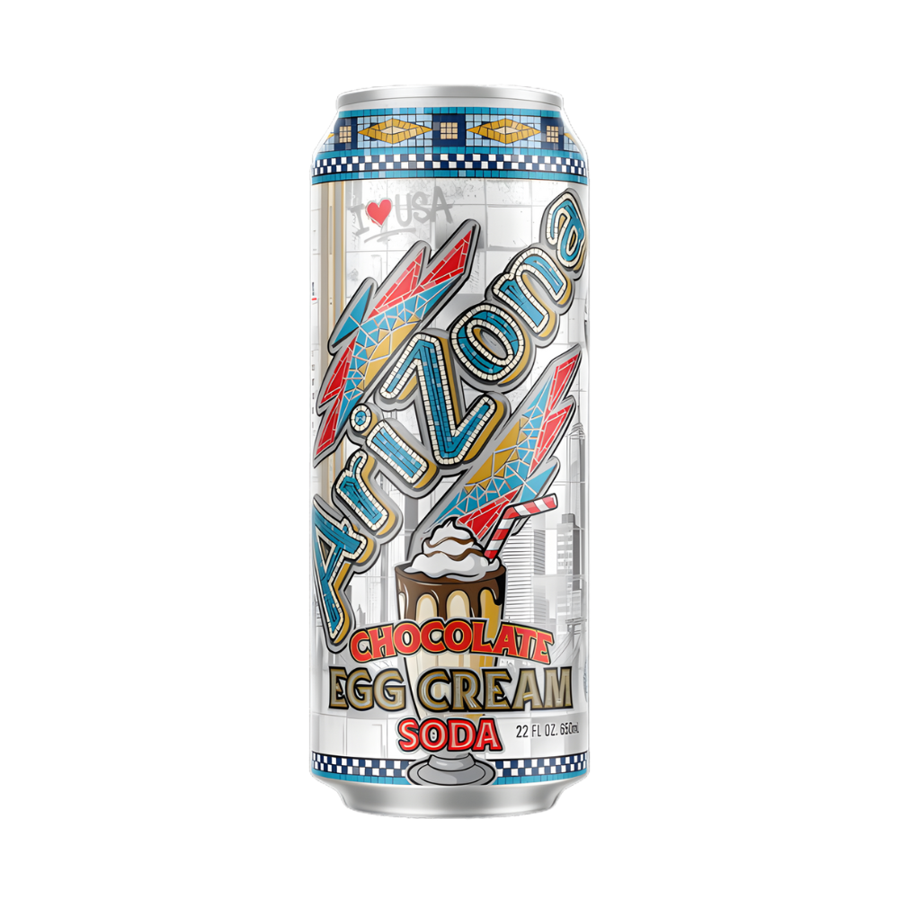 12 Pack AriZona Chocolate Egg Cream Soda – 22 oz Cans, Classic