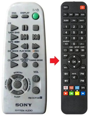 Fernbedienung geeignet für SONY CMT-CP100 | CMT-CP101 | CMTCP100