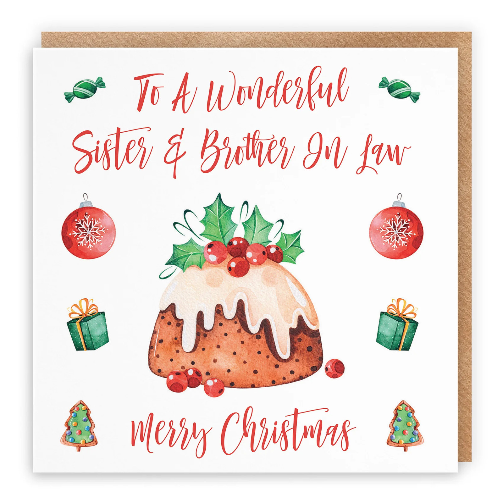 Sister And Brother In Law Card Christmas Pudding