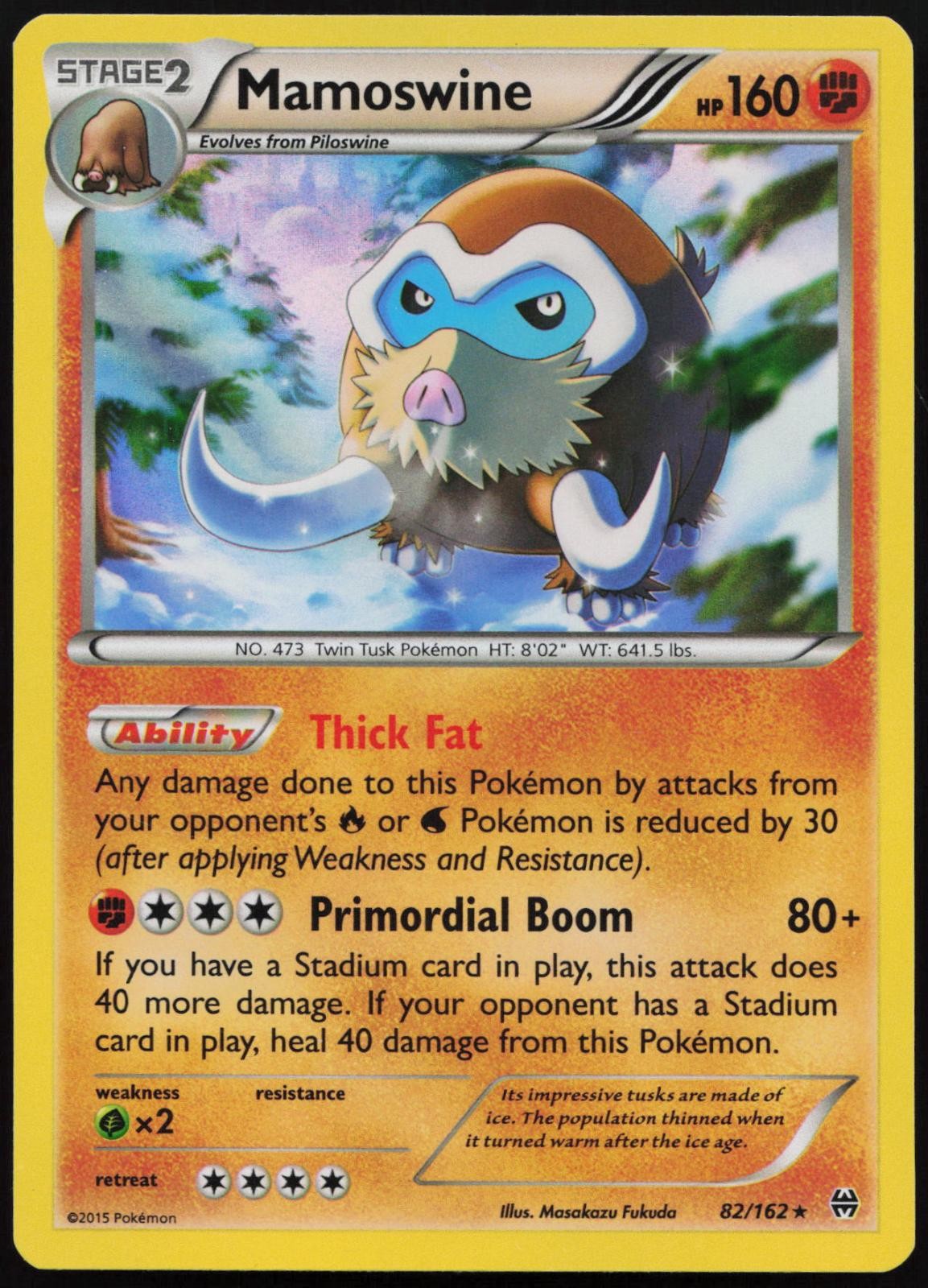 Mamoswine 82/162 Holo Rare BREAKthrough Pokemon NM