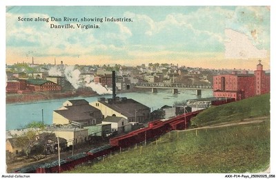 AXXP14-1420 - USA - DANVILLE - Szene entlang des Dan River - Showing Industrien