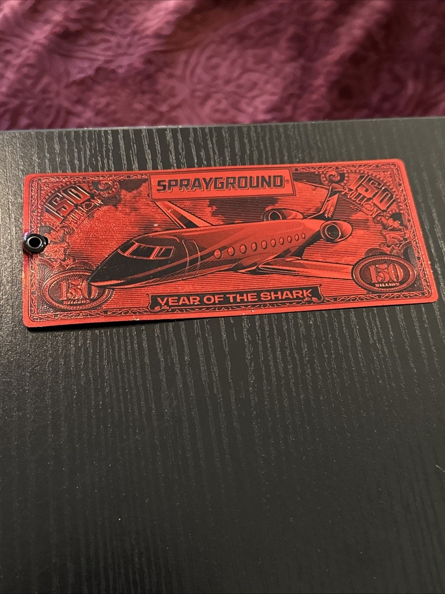 Sprayground $150 Million Shark Gold Foil Tag – Rare Red Back