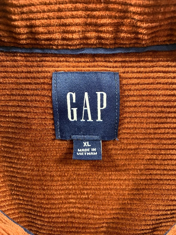 Sobrecamisa de pana Gap para hombre XL gruesa ancha cuerda de ballena color óxido abotonada Y2K Foto 2 de 4