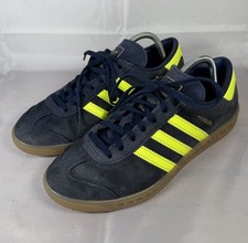Adidas Hamburg Night Indigo/Solar Yellow Navy Casual Lace Up Trainers UK 6