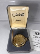 Colibri Vintage Quartz Pocket Watch Gold Tone with Owner's Manual and Box