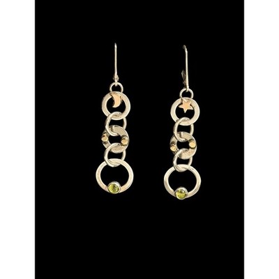 Schöne Sterlingsilber Peridot Mond Stern himmlische Ohrhänger 2''