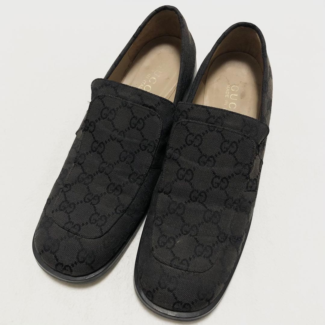 Gucci Deck Shoes Loafers GG Black Canvas Size 37 US About 7 For Women thumbnail 11