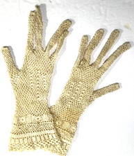 VTG 1930s Ivory Croqued Gloves not Stretched out yet SZ 6