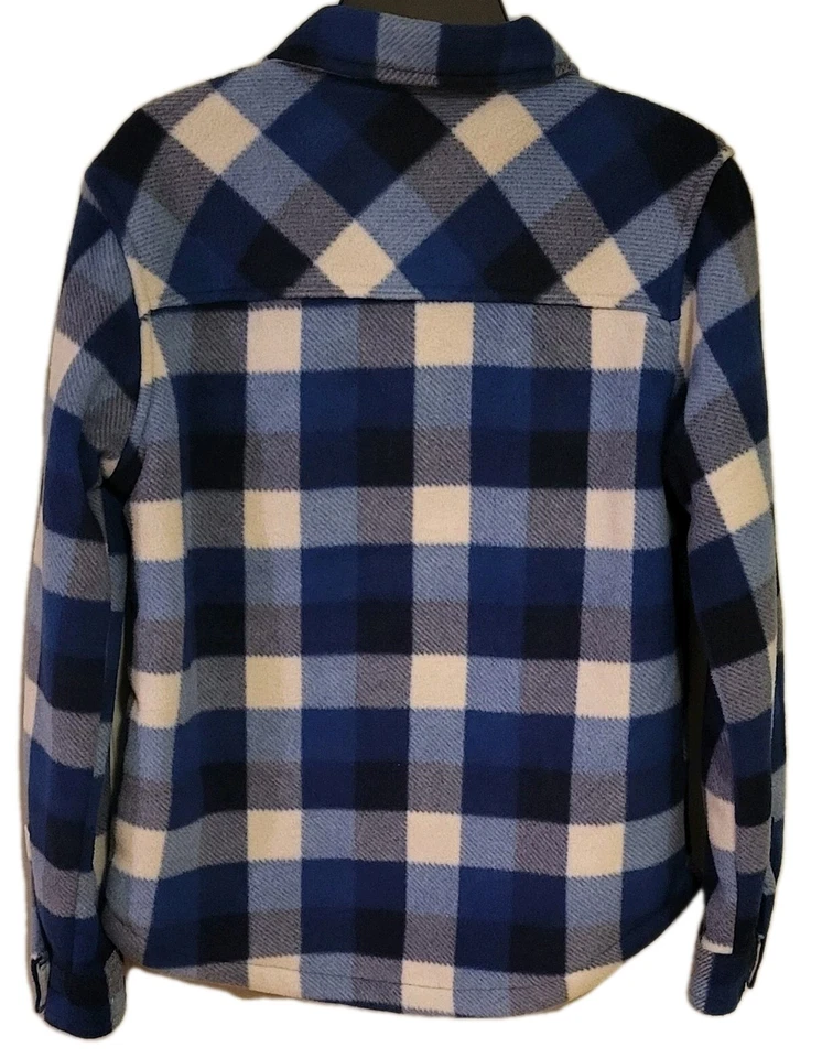 Camisa Eddie Bauer Niño 10/12 Azul/Blanco/Gris Cuadros Poliéster Forrada Manga Larga Foto 2 de 4