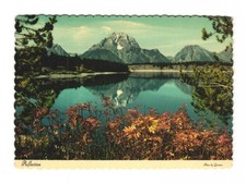 Teton Range reflected in Jackson Lake Grand Teton National Park Wyoming postcard