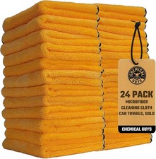 Chemical Guys Microfiber Towels 24 Pack 16x16 Ultra Soft Scratch-Free Car Detail