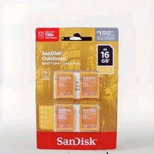 4-PACK SanDisk OUTDOORS 16gb SDHC UHS-I Water Shock Proof Memory Cards
