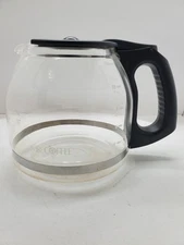 Mr. Coffee 12 Cup Glass Replacement Decanter Pot Black Handle & Lid JWX23KB-02