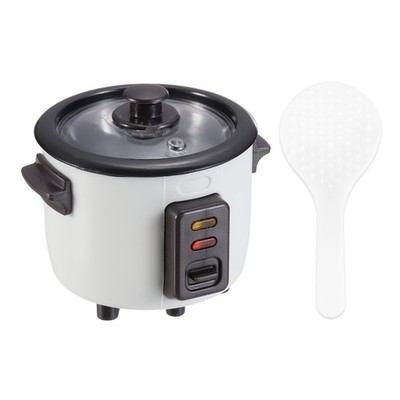 Miniature Play Kitchen Accessory, Plastic Rice Cooker Cookware, White