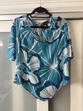 Bold Elements Women s Medium Teal Floral Top ...