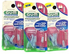 sunstar GUM proxabrush go betweens moderate refills 24 total count scuffed box