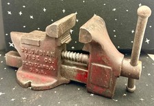 VTG Columbian Vise Co. Vise Cast Iron USA Drive Screw Is Bent Jaw 20's-40's