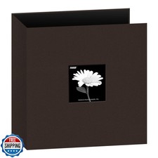 8.5x11 Fabric Frame 3-Ring Binder Scrapbook, Chocolate Brown