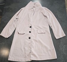 Pink Fluffy Women s Coat Medium Casual Oversized Jacket Outerwear