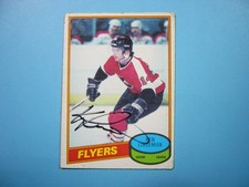 1980/81 O-PEE-CHEE NHL HOCKEY CARD #24 KEN LINSEMAN GD/VG AUTO AUTOGRAPH OPC