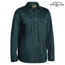 Bisley BS6433 Original Cotton Drill Shirt   Long Sleeve Bottle Green